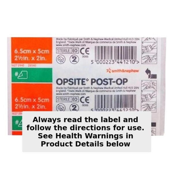 Opsite Post-Op Waterproof Dressing 6.5cm x 5cm Single by Smith & Nephew