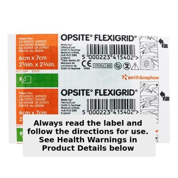Opsite Flexigrid Waterproof Film Dressing 6cm x 7cm Single by Smith & Nephew