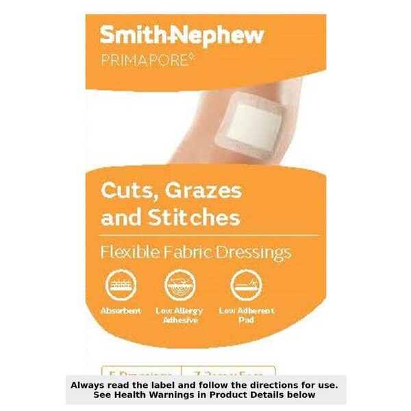 PRIMAPORE 7.2cm x 5cm Dressing - 5 Pack