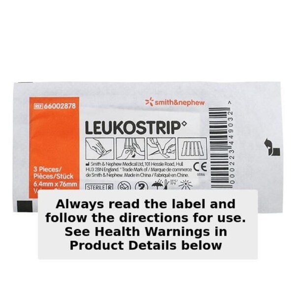 Smith & Nephew Leukostrip Wound Closure Strips 6.4mm x 76mm - 3 Strips