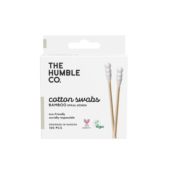 The Humble Co Natural Spiral Cotton Swabs - White 100Pc