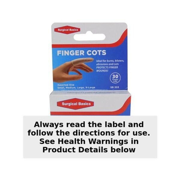 Surgical Basics Finger Cots Assorted Sizes 30 Pack