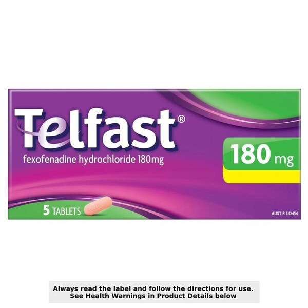 Telfast Allergy & Hayfever Relief 180mg 5 Tablets