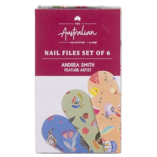 The Australian Collection Set of 6 Nail Files Andrea Smith Assorted Colours