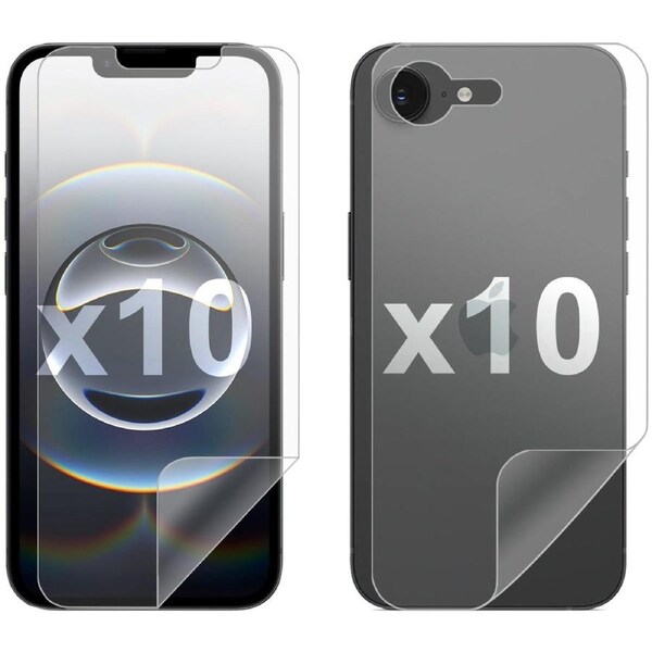 10 Set Soft PET Film Screen Protector Guard for Apple iPhone 16e Front and Back