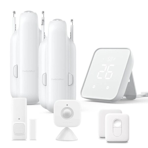 SwitchBot Curtain 3 Smart Hub Kit (2x Curtain U-Rail + 1x Hub 2 + 1x Remote)