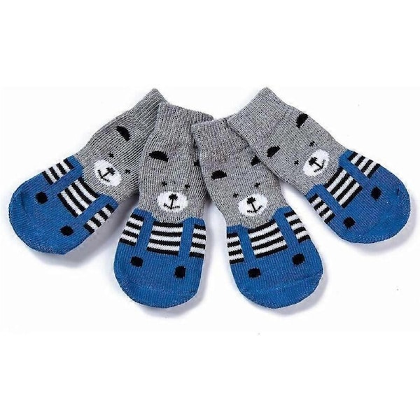 "Anti-Slip Socks for Dogs and Cats - Protect Pet's Paws and Indoor Floors, with Rubber Pads, Suitable for Small or Large Dogs and Cats Blue 2XL 4 Piece"