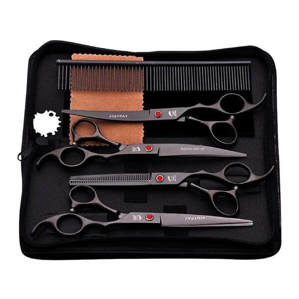 1Set 7" Professional Pet Dog Grooming Scissors Hair Grooming Tool Black