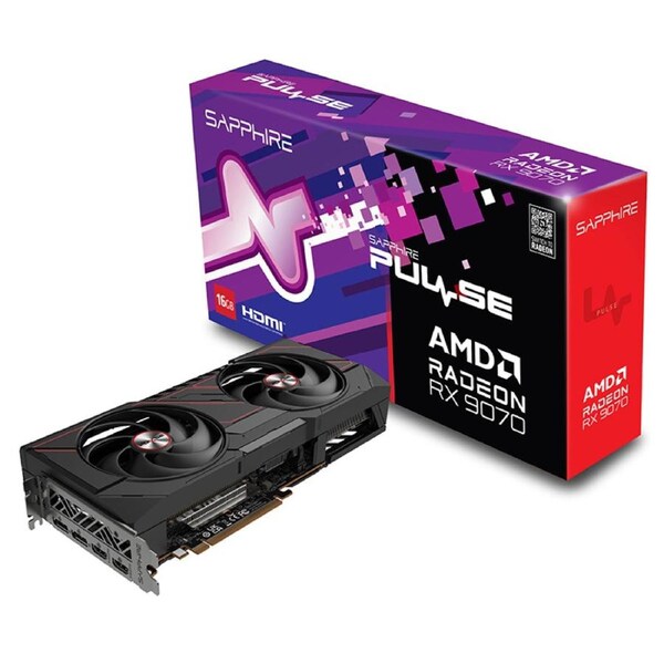 Sapphire Radeon RX 9070 Pulse Gaming 16G OC Graphics Card (11349-03-20G)