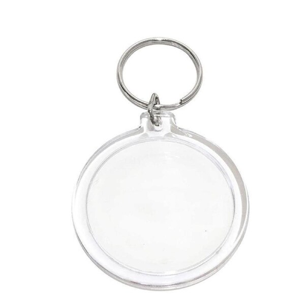 20PCS Keyring Clear Acrylic Photo Key Chain Picture Frame Blanks DIY Rings Gifts