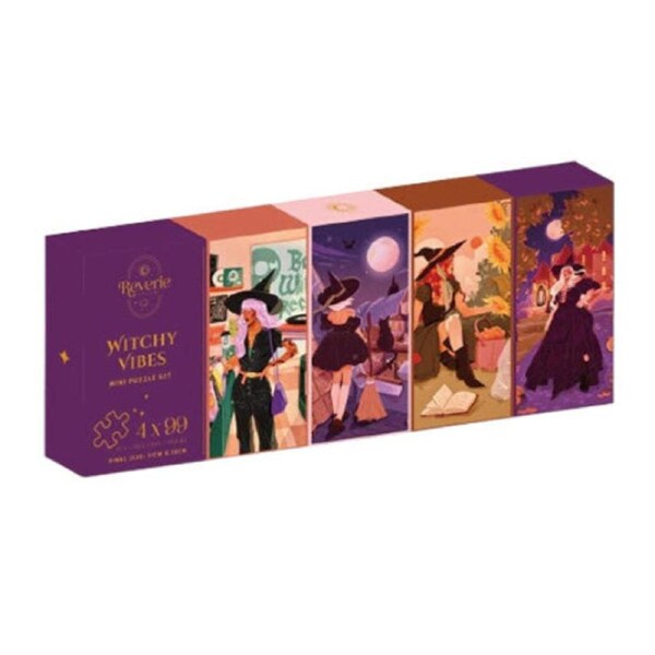 Witchy Vibes 4 x 99 Piece Mini Puzzle Set