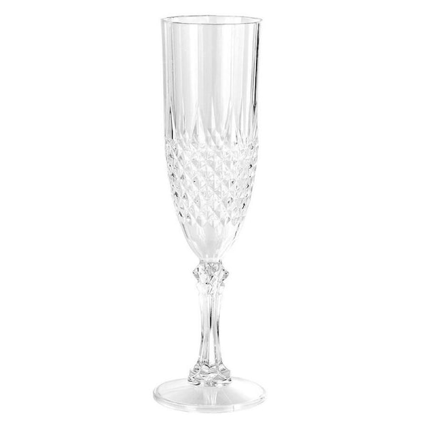 Crystal Style Deco Clear Plastic Champagne Glass 230ml