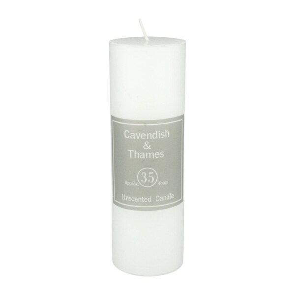 White Unscented Pillar Candle 15cm