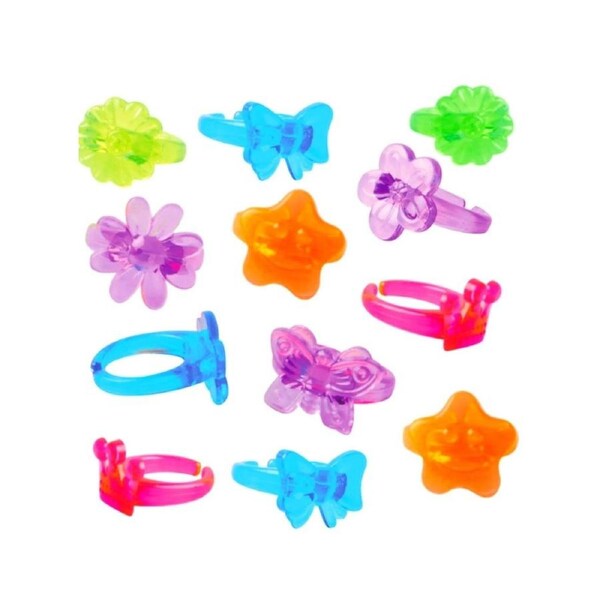 Plastic Neon Rings (Pack of 12)