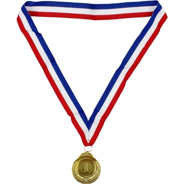 Metal Gold 1 Medal with Ribbon