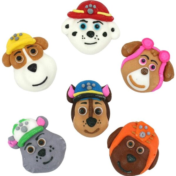 Paw Patrol Edible Sugar Cupcake Decorations (Pack of 6)
