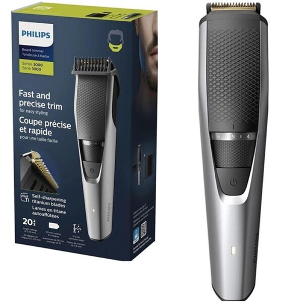 Philips Cordless Beard Trimmer - 20 length settings - Adjustable Mustache Goatie Clipper Shaver