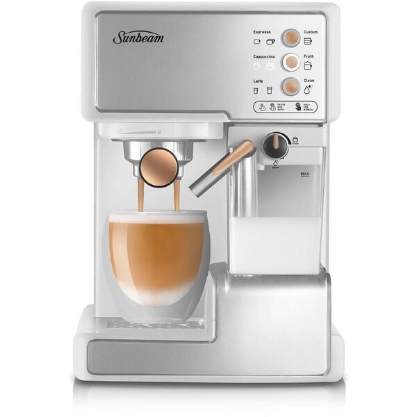 Sunbeam Barista Coffee Machine - Espresso, Latte & Cappuccino Coffee Maker (White)