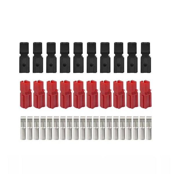 Mini Connectors For Anderson Style Plug With Red And Black Single Pole - 20pcs
