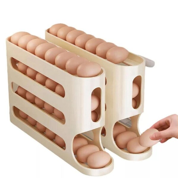 4 Tier Slide Egg Organizer Storage Box Ladder Design for Egg Carton Holder - 2pcs