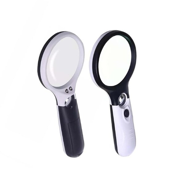 Handheld Magnifying Glass With 3LED Light 45X High Powe Illuminated Magnifier