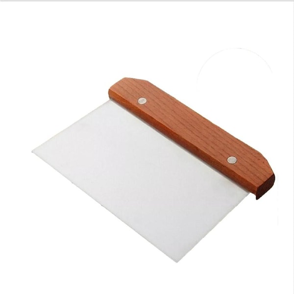 Stainless Steel Dough Bench Scraper Wooden Handle Cake Slicer Pastry Cutter