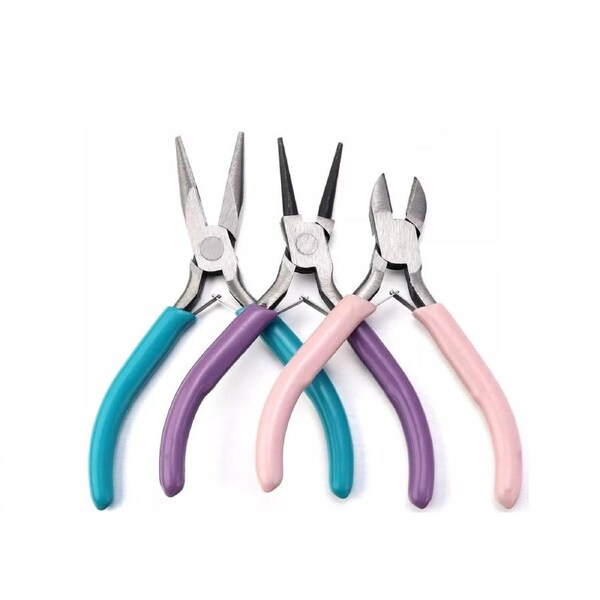 Round Nose Pliers Beading Jewellery Making Tools Wire Cutters Combo Kit - 3x