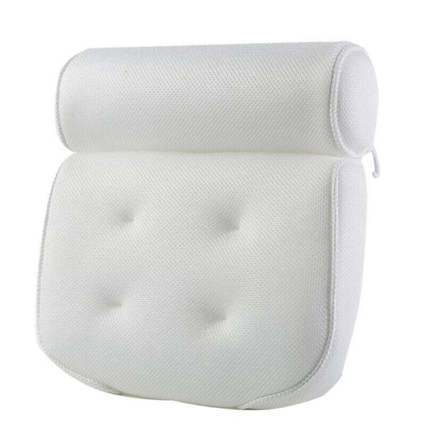 Home 3D Mesh Bath Pillow Back Neck Support Bathtub Spa Hot Tub Suction Cups
