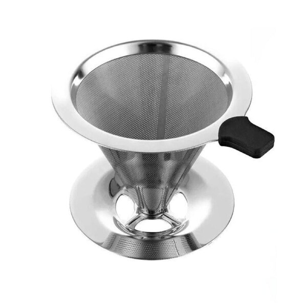 Coffee Tea Cup Drip Filter Mesh Holder Reusable Stainless Steel Pour Over Funnel