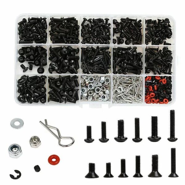 RC Screws Box Repair Tool Kit for 1/10 HSP RC Car DIY Accessories - 500pcs