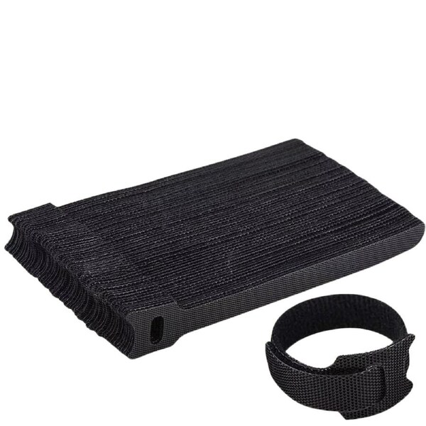 100pcs Reusable Cable Tie Nylon Hook Loop Strap Cord Ties PC TV Organiser