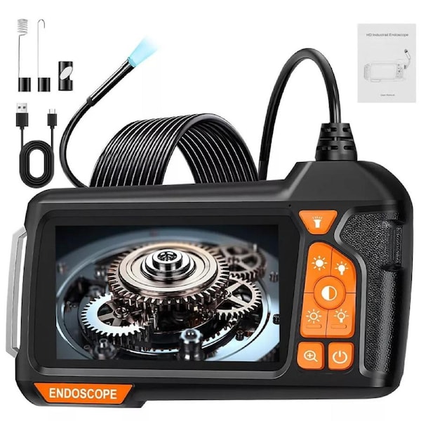 1080P 4.3 Inch Screen Industrial Endoscope 5.5mm Lens Inspection Camera Borescope 2m