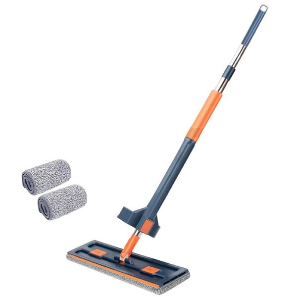 42CM Mop 360 Rotating Wet Cleaning Magic Self Wringing Mop W Foldable Bucket