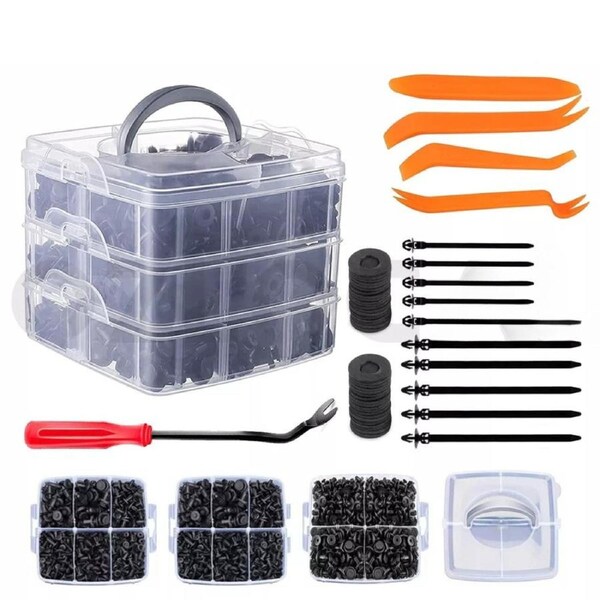 731PC Car Trim Body Clips Kit Rivets Retainer Auto Panel Bumper Plastic Fastener