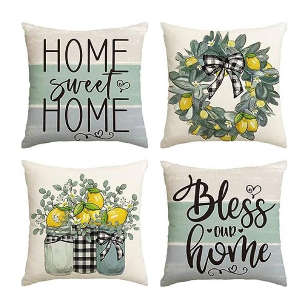 Catzon 4 Pcs Linen Throw Pillow Covers Autumn Thanksgiving Decor for Home-25