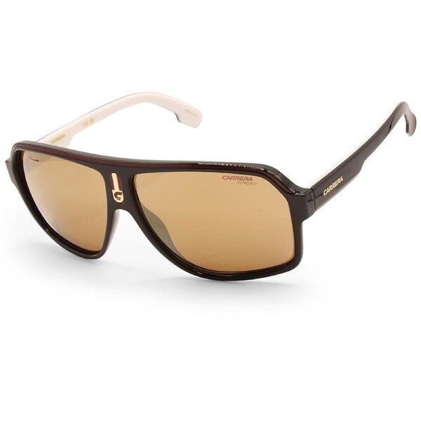 Carrera Shiny Brown on White/Gold Polarised Unisex Sunglasses 1001/S OIT-K1