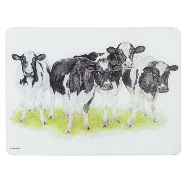 Ashdene Kitchen GLASS Meet The Girls Cows Surface Saver 522271
