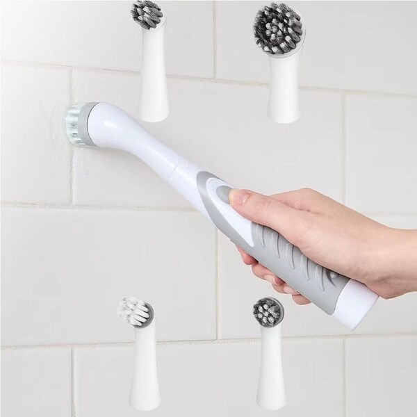 Battery Operated Scrubber Brush with 4 Interchangeable Heads