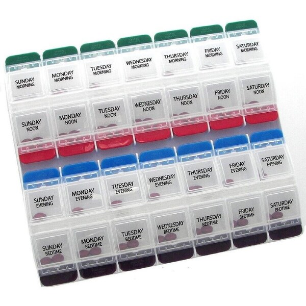 EZY DOSE PUSH MEDTIME PLANNER WEEKLY 7 DAY 2XL