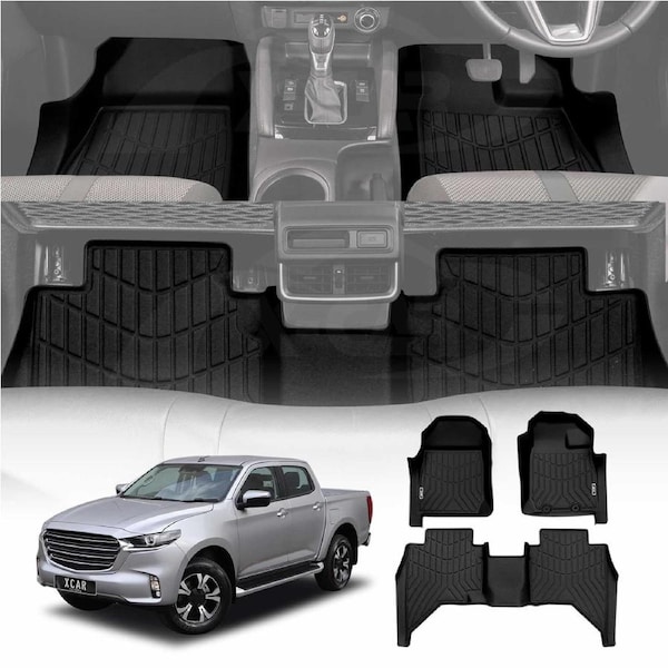 3D Floor Mats for Mazda BT-50 BT50 Dual Cab TF Series 2020-Onwards Heavy Duty All Weather Car Mats Carpet Liner Set Car Accessories