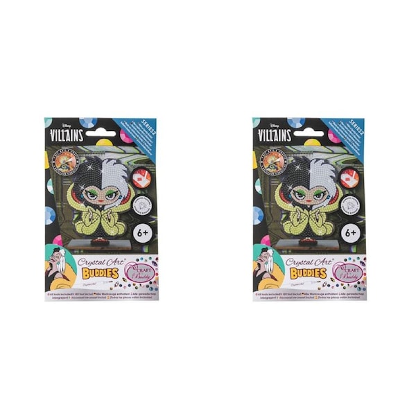2PK Craft Buddy Buddies Cruella Kids/Children DIY Arts & Craft Activity Kit 6y+