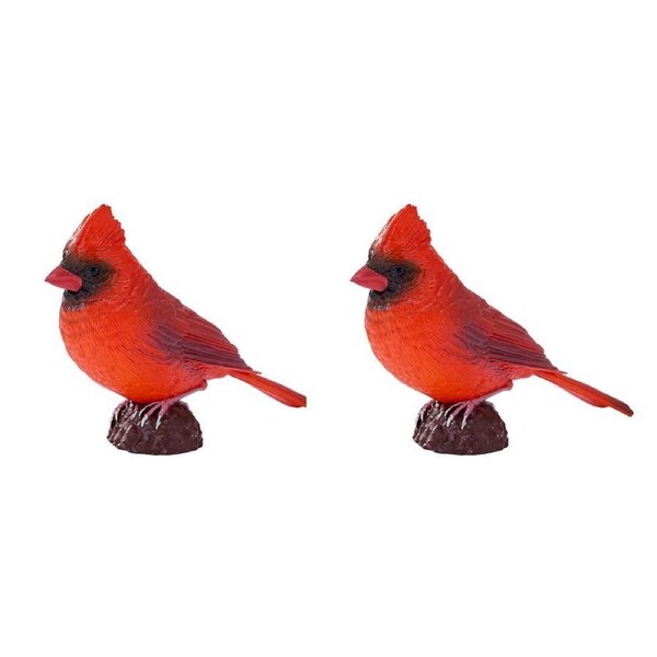 2PK Mojo Red Cardinal 2025 Figurine Bird Sculpture Toy Home/Garden Decor Red