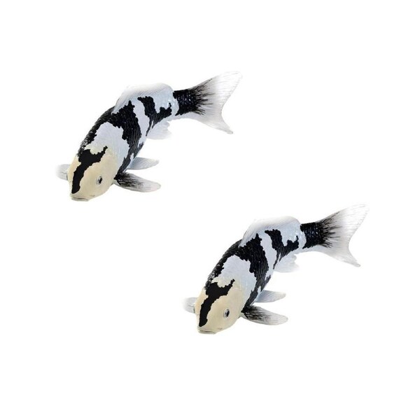 2PK Mojo Koi Carp Shiro Utsuri Koi 2025 Figurine Fish Sculpture Toy Home Decor