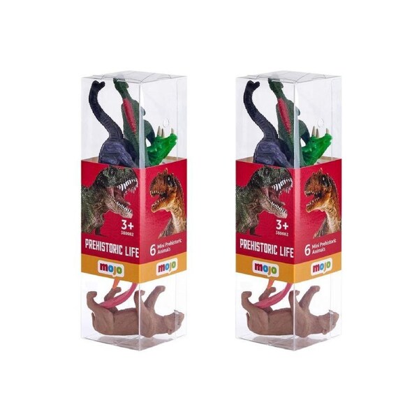 2x 6pc Mojo Prehistoric Dinosaur Figure Kids/Children Playset Toy 3y+ Assorted