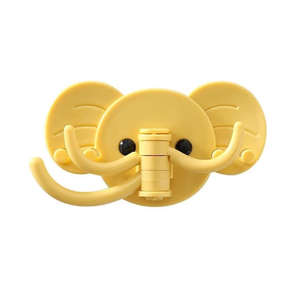 Self Adhesive Hooks ABS Cute Decorative Wall Mounted Elephant Head Hook for Home Bathroom Bedroom Living Room Kitchen