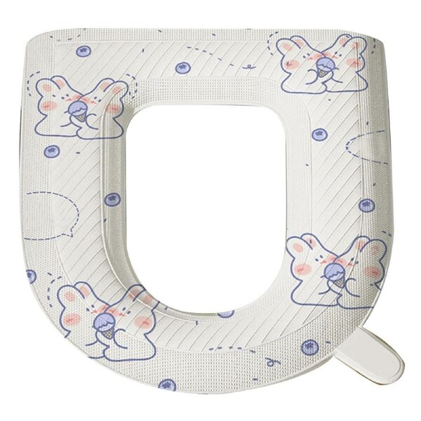 2PCS Toilet Seat Cover Cartoon Print Design O Shaped EVA Padded Toilet Seat Cushion Cover Pads Bathroom Accessories