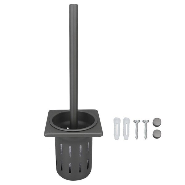 Wall Mounted Toilet Brush Holder Space Aluminum Toilet Brush Set Convenient Hanging Efficient Cleaning Style 2