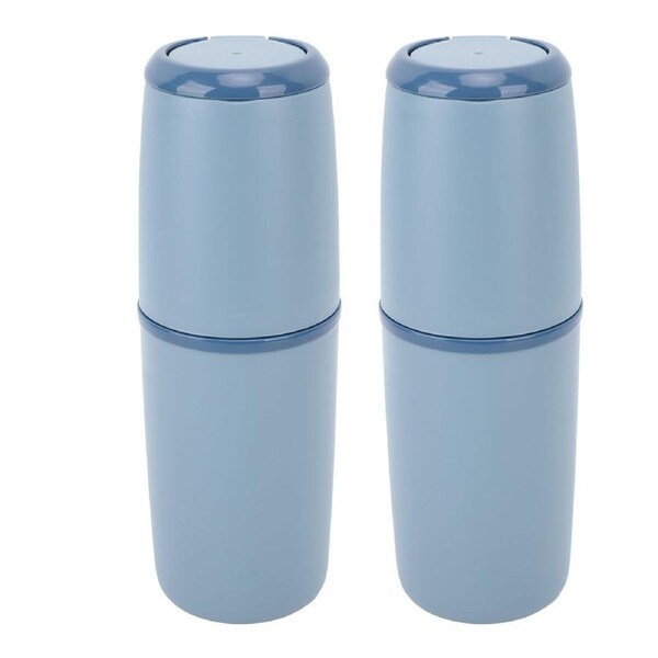 Travel Toothbrush Case Versatile Stylish Look Portable Toothpaste Holder for Outdoor Business Trip Dark Blue