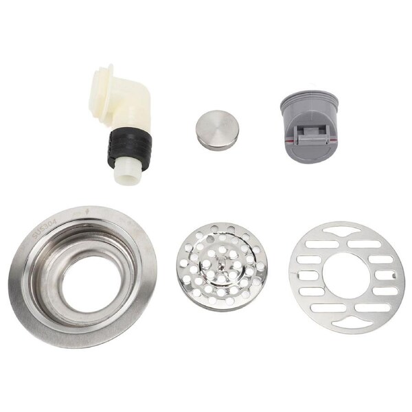 10cm Round Floor Drain Kit Stainless Steel Odor Prevention Shower Drain Bathroom Hair Strainer 50-75mm Pipes