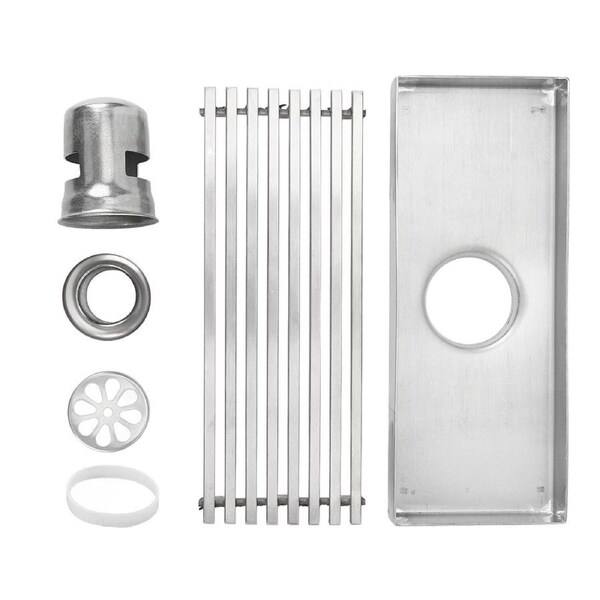 Linear Shower Drain Stainless Steel Odor Resistant Rectangular Floor Drain for Home Bathroom Balcony Center Hole